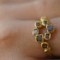 Natural Raw Cube Diamond Ring Sterling Silver Artisan Engagement Ring For Her
