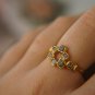 Natural Raw Cube Diamond Ring Sterling Silver Artisan Engagement Ring For Her