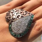 Heart Shape Delicated Ring 925 Sterling Silver Art Deco Unique Designer Ring