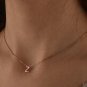 925 Sterling Silver Tiny Initial Letter Necklace Birthday Gift Pendant For Women