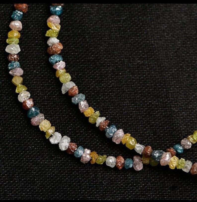 Natural Multi Color Raw Diamond Loose Uncut Shape Bead Diamond Use For Necklace