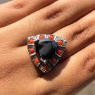 Trillion Shape Moissanite Ring 925 Silver Halo Gorgeous Promise Ring For Gift