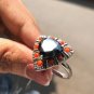 Trillion Shape Moissanite Ring 925 Silver Halo Gorgeous Promise Ring For Gift