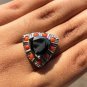 Trillion Shape Moissanite Ring 925 Silver Halo Gorgeous Promise Ring For Gift