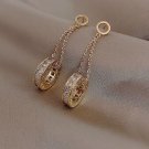 Round Cut Simulated Earrings Luxury Circle Pendant Earrings Fashion Korean Women