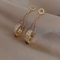 Round Cut Simulated Earrings Luxury Circle Pendant Earrings Fashion Korean Women