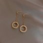 Round Cut Simulated Earrings Luxury Circle Pendant Earrings Fashion Korean Women