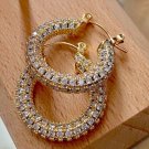 Round Cut Simulated Hoop Earrings 925 Silver Earrings Wedding Gift For Women