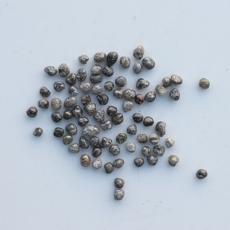 1.36ct Natural Rough Diamond Round Shape Grey Raw Diamond Making For Jewelry