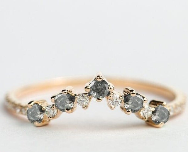 0.20Ct Round Cut Natural Diamond Ring Wedding Band Stackable Ring Gift For Women