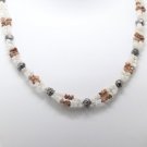 Black, White & Red Raw Diamond Necklace Natural Loose Raw Diamond Beads Necklace