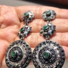Elegant Emerald Dangle Earrings | 925 Sterling Silver Proposal Gift Jewellery