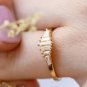 Baguette Cut Simulated Diamond Ring 14K Gold Plated Promise Ring Gift For Her