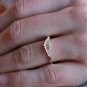 Baguette Cut Simulated Diamond Ring 14K Gold Plated Promise Ring Gift For Her