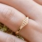 Baguette Cut Simulated Diamond Ring 14K Gold Plated Promise Ring Gift For Her