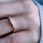 Baguette Cut Simulated Diamond Ring 14K Gold Plated Promise Ring Gift For Her