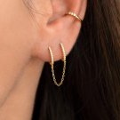 Round Cut Simulated Pair Earrings Double Huggie Hoop Earrings Wedding For Her