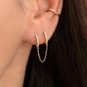 Round Cut Simulated Pair Earrings Double Huggie Hoop Earrings Wedding For Her