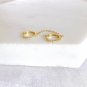 Round Cut Simulated Pair Earrings Double Huggie Hoop Earrings Wedding For Her