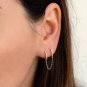 Round Cut Simulated Pair Earrings Double Huggie Hoop Earrings Wedding For Her