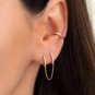 Round Cut Simulated Pair Earrings Double Huggie Hoop Earrings Wedding For Her
