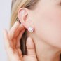 Unique Round Cut Simulated Stud Earring Bridal Wedding Stud Earring Gift For Her