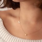 Design Moon and Star Necklace 14K Gold Plated Birthday Gift Necklace For Women