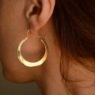 Tribal Brass Hoops Plain Bohemian Earrings Sterling Silver Wedding Gift Earrings