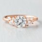 1.60Ct Round Cut Moissanite Ring 14K Rose Gold Anniversary Ring Gift For Women