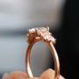 1.60Ct Round Cut Moissanite Ring 14K Rose Gold Anniversary Ring Gift For Women
