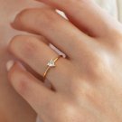 1 Ct Heart Cut Simulated Diamond Ring 14K Gold Plated Proposal Ring Gift For Her