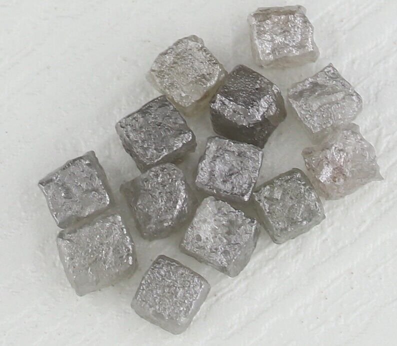 Natural Rough Box Cube Diamond Grey Colour Raw Cube Box Loose Earth Mind Diamond
