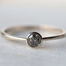 Dainty Grey Natural Round Cut Diamond Ring Beautiful Birthday Gift Ring For Her