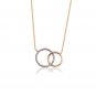 Round Cut Simulated Double Circle Pendant Necklace Anniversary Gift For Necklace