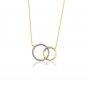 Round Cut Simulated Double Circle Pendant Necklace Anniversary Gift For Necklace