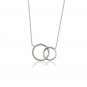 Round Cut Simulated Double Circle Pendant Necklace Anniversary Gift For Necklace