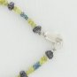 Black ,Yellow &Blue Colour Rough Diamond Necklace Sterling Silver Clasp Necklace