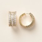 Marquise &Round Simulated Hoop Earrings 925 Silver Wedding Gift Earrings For Her