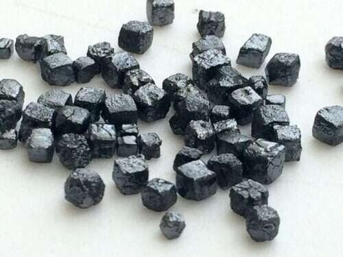 1.50ctw Black Perfect Cube Rough Diamonds Natural Loose Diamond Uncut Diamond