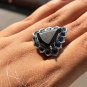Trillion Shape Black Moissanite Ring 925 Silver Art Deco Wedding Ring For Women