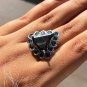Trillion Shape Black Moissanite Ring 925 Silver Art Deco Wedding Ring For Women