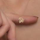 Sterling Silver Tiny Maple Leaf Necklace Unique Wedding Gift Necklace For Her