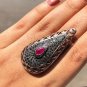 Ruby Gemstone Boho Ring 925 Silver Art Deco Stunning Ring For Wedding Gift