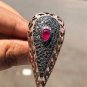 Ruby Gemstone Boho Ring 925 Silver Art Deco Stunning Ring For Wedding Gift