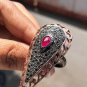 Ruby Gemstone Boho Ring 925 Silver Art Deco Stunning Ring For Wedding Gift