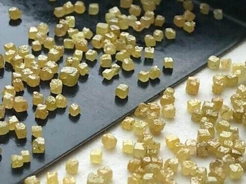 2.36Ct Rough Diamond Perfect Cube Natural Yellow Color Diamond Loose Raw Diamond