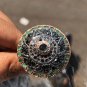 Stunning Round Cut Natural Blue Diamond 925 Silver Art Deco Boho Wedding Ring