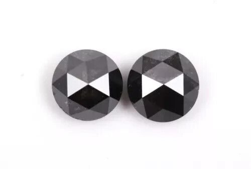 1.55 CT Round Rose Cut Diamond Natural Black Color Diamond Loose Diamond