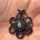Antique Floral Tiny Pendant 925 Sterling Silver Deliciated Deco For Jewellery