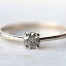 Grey Round Cut Natural Diamond Ring Beautiful Anniversary Ring Gift For Women